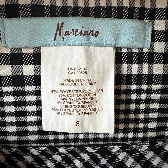 Marciano Black & White Plaid Mini Skirt Size 8 - Picture 3 of 6